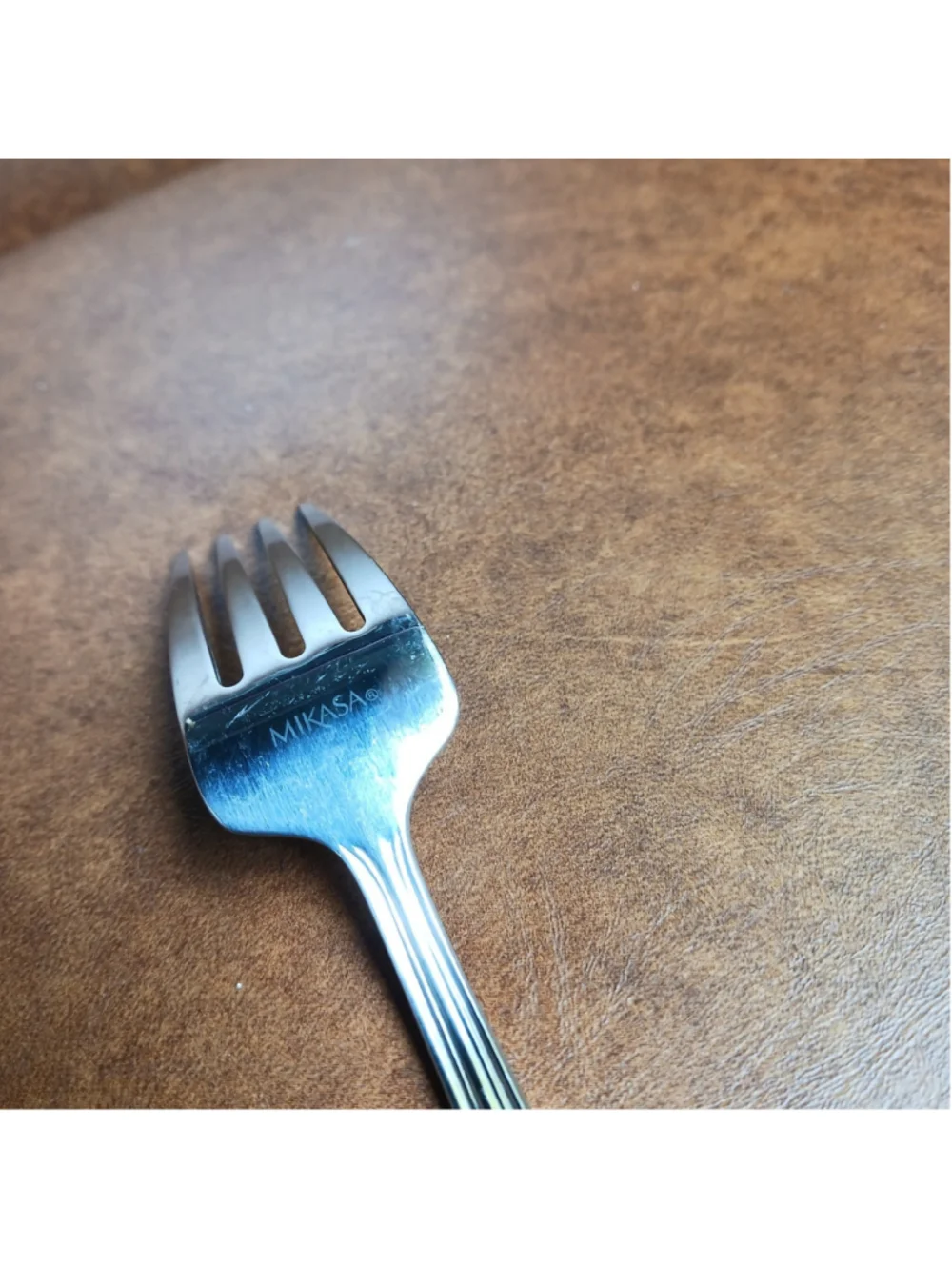 Mikasa 18/10 Stainless TATUM FROST Satin Center Glossy Outlined SALAD FORK 7.5